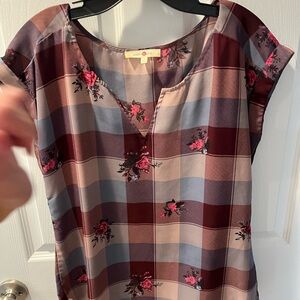 Floral Plaid Women's Top